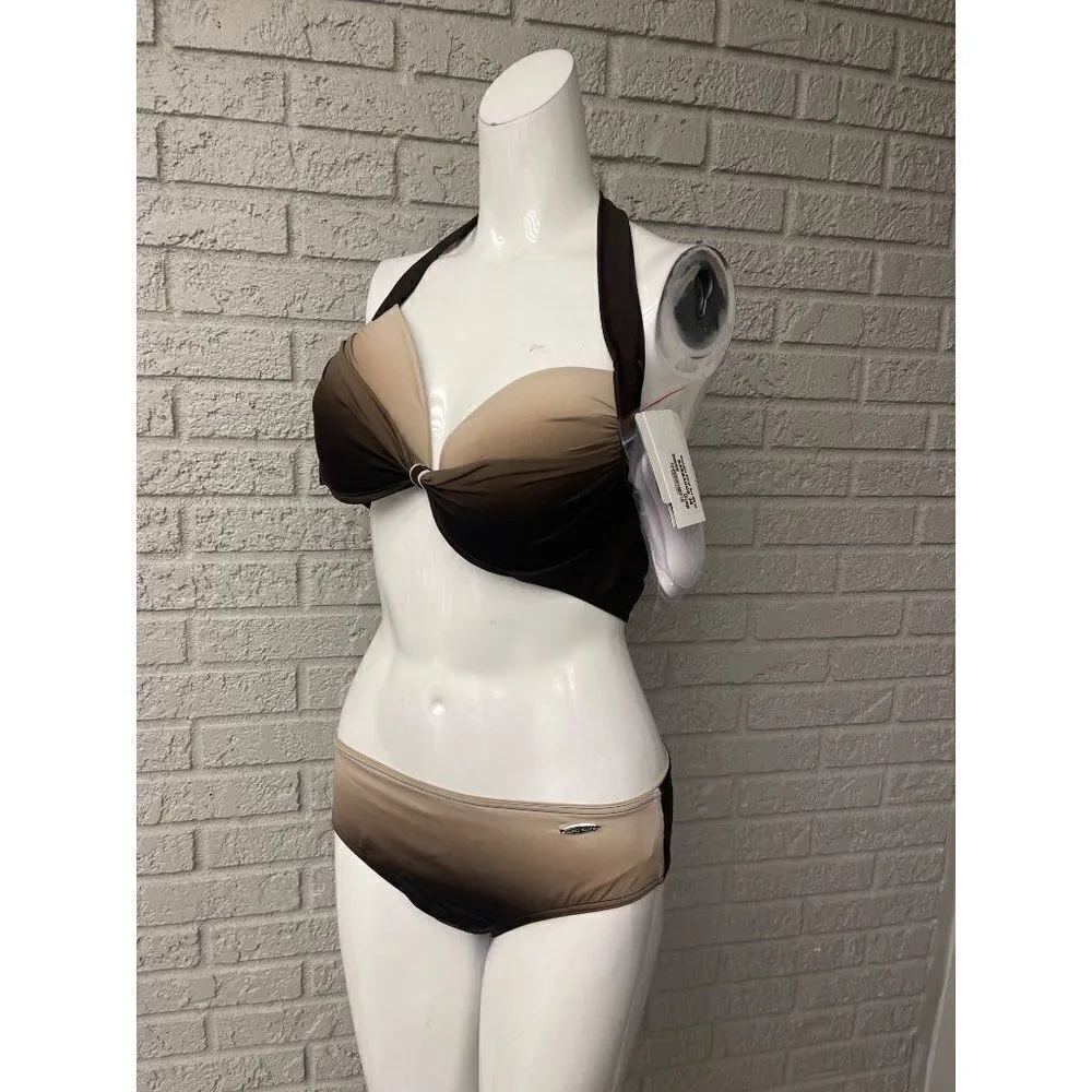 NWT Merry Style Barbados Brown Ombré Two Piece Swimsuit / Bikini Size XXL <3